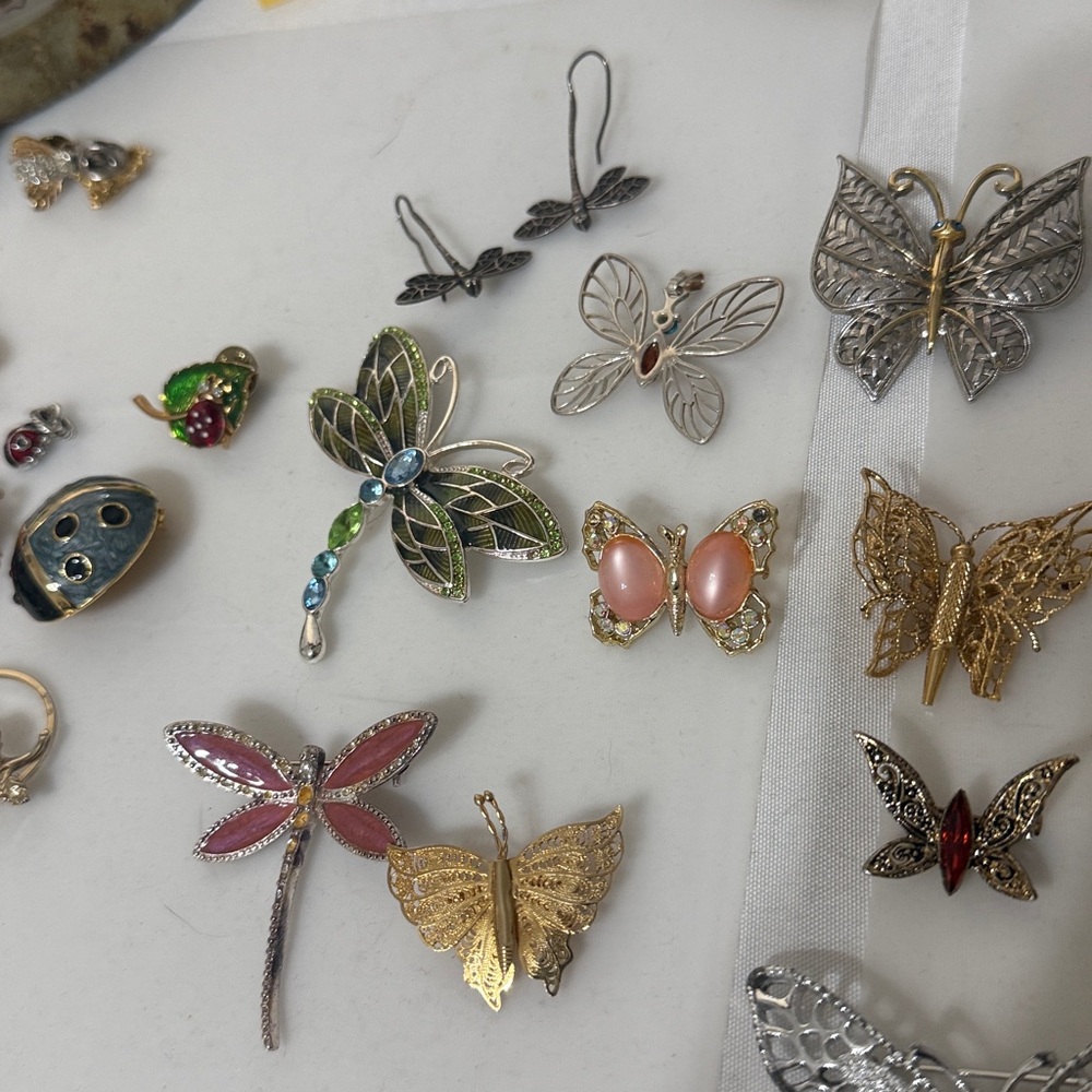 Dragonfly & Butterfly brooches vintage & modern - Picture 2 of 13